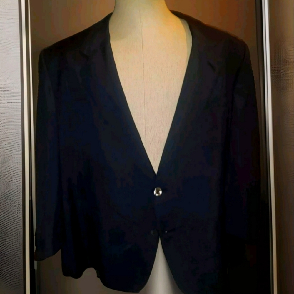 BIJAN / ITALY - WOOL 52R Striped Blazer Jacket - EXCELLENT